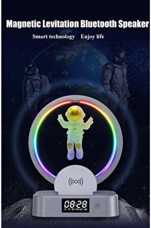 Manyetik Mıknatıslı Astronot Bluetooth Hoparlör, Tws Radyo, Kablosuz Subwoofer, Rgb, Tf, Aux, Usb