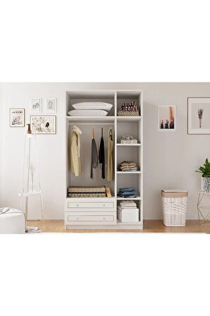 Rabi Mobilya Gold Country 3 Kapaklı 2 Çekmeceli Mega Gardırop 