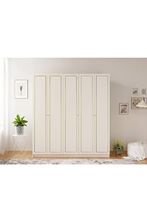 Rabi Mobilya Gold Country 5 Kapaklı Mega Gardırop 