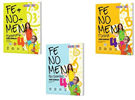 Fenomen Okul 4. Sınıf Matematik + Türkçe + Fen Bilmileri Soru Seti 3 Kitap 2023