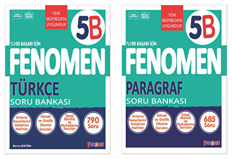 Fenomen Okul 2025 5. Sınıf Türkçe + Paragraf B Serisi Soru Seti 2 Kitap Güncel Müfredat