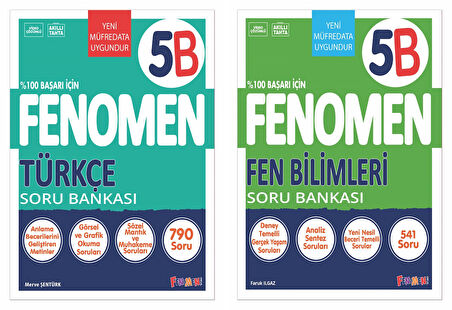 Fenomen Okul 2025 5. Sınıf Türkçe + Fen Bilimleri B Serisi Soru Seti 2 Kitap Güncel Müfredat