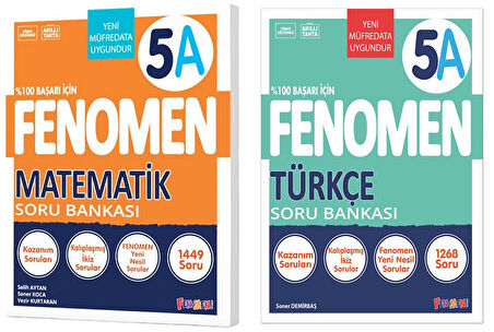 Fenomen Okul 2025 5. Sınıf Matematik + Türkçe A Serisi Soru Seti 2 Kitap Güncel Müfredat
