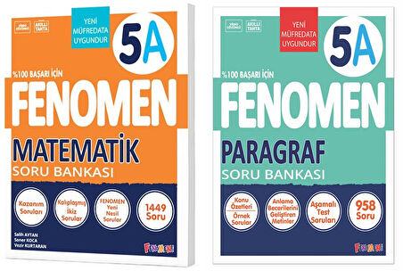 Fenomen Okul 2025 5. Sınıf Matematik + Paragraf A Serisi Soru Seti 2 Kitap Güncel Müfredat