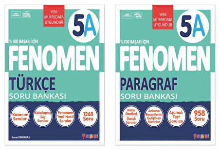 Fenomen Okul 2025 5. Sınıf Türkçe + Paragraf A Serisi Soru Seti 2 Kitap Güncel Müfredat