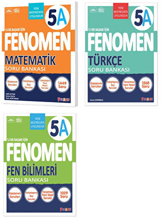 Fenomen Okul 2025 5. Sınıf Matematik + Türkçe + Fen A Serisi Soru Seti 3 Kitap Güncel Müfredat