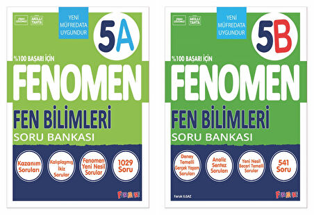 Fenomen Okul 2025 5. Sınıf Fen Bilimleri A + B Serisi Soru Seti 2 Kitap Güncel Müfredat