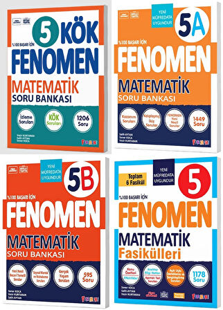 Fenomen Okul 2025 5. Sınıf Matematik A + B + Kök + Fasikül Seti 4 Kitap Güncel Müfredat