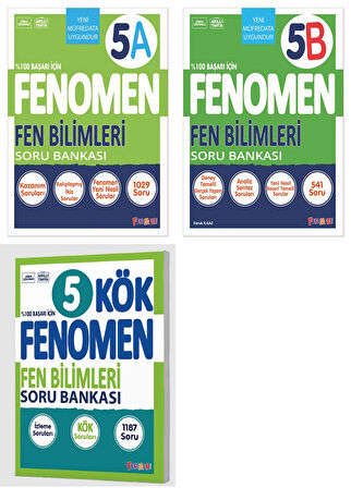 Fenomen Okul 2025 5. Sınıf Fen Bilimleri A + B + Kök Seti 3 Kitap Güncel Müfredat