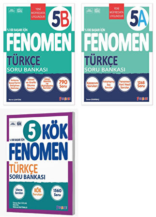 Fenomen Okul 2025 5. Sınıf Türkçe A + B + Kök Seti 3 Kitap Güncel Müfredat