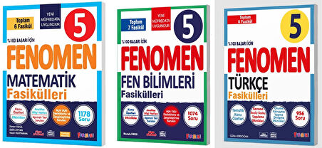 Fenomen Okul 2025 5. Sınıf Matematik + Türkçe + Fen Bilimleri Fasikül Seti 3 Kitap Güncel Müfredat