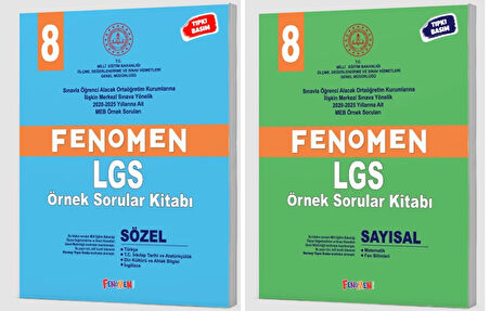 Fenomen Okul 2025 8. Sınıf Lgs Meb Sayısal + Sözel Örnek Sorular 2 Kitap