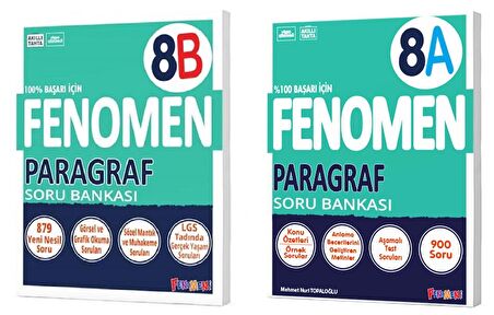 Fenomen Okul 2024 8. Sınıf Lgs Paragraf A + B Soru Bankası Seti 2 Kitap