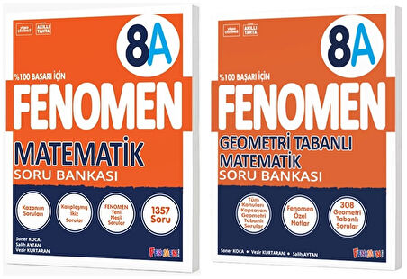 Fenomen Okul 2025 8. Sınıf Matematik + Geometri Tabanlı A Serisi Soru Bankası Seti 2 Kitap