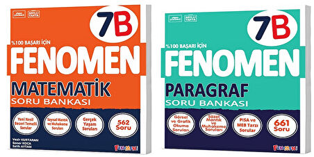 Fenomen Okul 2025 7. Sınıf Matematik + Paragraf B Serisi Soru Seti 2 Kitap