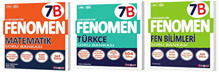 Fenomen Okul 2025 7. Sınıf Matematik + Türkçe + Fen B Serisi Soru Seti 3 Kitap