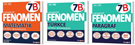 Fenomen Okul 2025 7. Sınıf Matematik + Türkçe + Paragraf B Serisi Soru Seti 3 Kitap