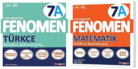Fenomen Okul 2025 7. Sınıf Matematik + Türkçe A Serisi Soru Seti 2 Kitap