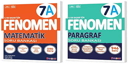 Fenomen Okul 2025 7. Sınıf Matematik + Paragraf A Serisi Soru Seti 2 Kitap