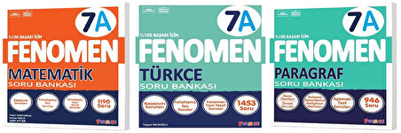 Fenomen Okul 2025 7. Sınıf Matematik + Türkçe + Paragraf A Serisi Soru Seti 3 Kitap