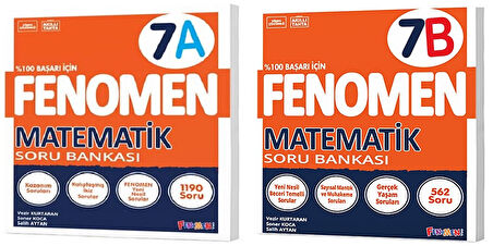Fenomen Okul 2025 7. Sınıf Matematik A + B Serisi Soru Seti 2 Kitap