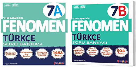 Fenomen Okul 2025 7. Sınıf Türkçe A + B Serisi Soru Seti 2 Kitap