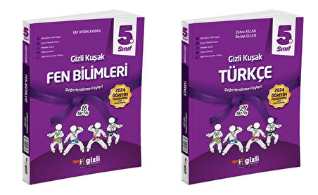 Gizli 2025 5. Sınıf Fen Bilimleri + Türkçe Gizli Kuşak Serisi Seti 2 Kitap