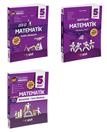 Gizli Yayınları 2025 5. Sınıf Matematik Alıştırmalı + Usta İşi + Gizli Kuşak Serisi Seti 3 Kitap