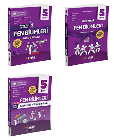 Gizli Yayınları 2025 5. Sınıf Fen Bilimleri Alıştırmalı + Usta İşi + Gizli Kuşak Serisi Seti 3 Kitap