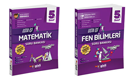 Gizli 2025 5. Sınıf Matematik + Fen Bilimleri Usta İşi Soru + Kavram Haritası Seti 2 Kitap