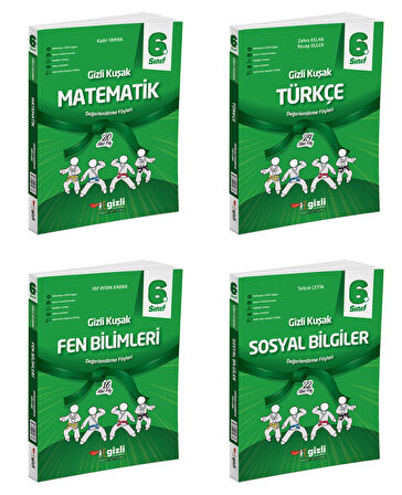 Gizli 2025 6. Sınıf Matematik + Türkçe + Fen + Sosyal Gizli Kuşak Serisi Seti 4 Kitap