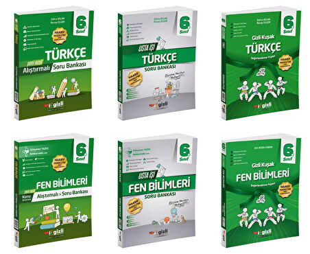 Gizli 2026 6. Sınıf Türkçe + Fen Bilimleri Alıştırmalı + Usta İşi Soru + Gizli Kuşak Seti 6 Kitap Güncel Müfredat