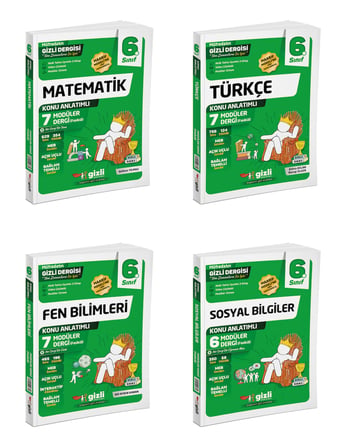 Gizli 2027 6. Sınıf Matematik + Türkçe Fen + Sosyal Müfredatın Gizli Dergisi Seti 4 Kitap Maarif Model