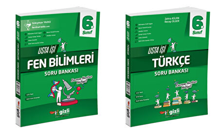 Gizli 2025 6. Sınıf Fen Bilimleri + Türkçe Usta İşi Soru + Kavram Haritası Seti 2 Kitap