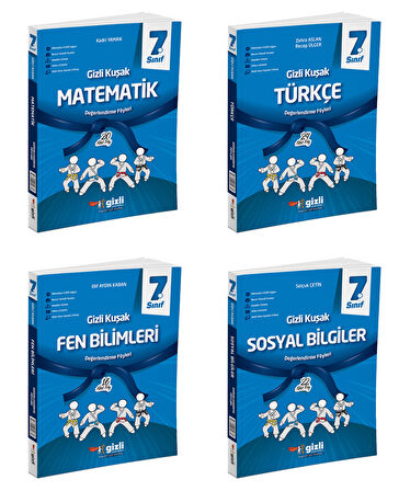 Gizli 2025 7. Sınıf Matematik + Türkçe + Fen + Sosyal Gizli Kuşak Serisi Seti 4 Kitap