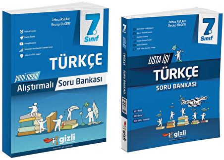 Gizli 2025 7. Sınıf Türkçe Alıştırmalı + Usta İşi Soru Bankası Seti 2 Kitap Güncel Müfredat