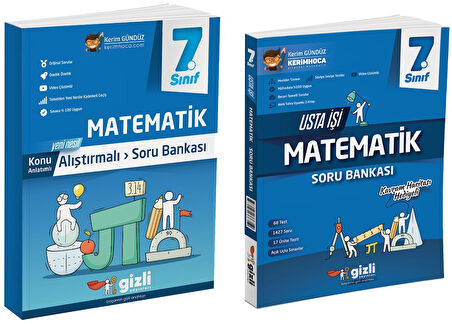 Gizli 2025 7. Sınıf Matematik Alıştırmalı + Usta İşi Soru Bankası Seti 2 Kitap Güncel Müfredat
