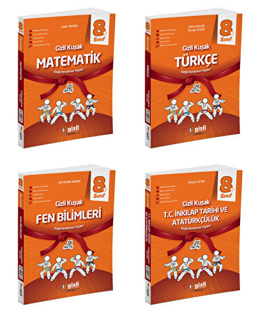 Gizli 2025 8. Sınıf Lgs Matematik + Türkçe + Fen + İnkılap Gizli Kuşak Serisi Seti 4 Kitap