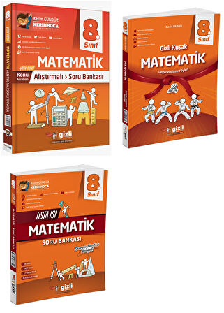 Gizli Yayınları 2025 8. Sınıf Lgs Matematik Alıştırmalı + Usta İşi + Gizli Kuşak Serisi Seti 3 Kitap