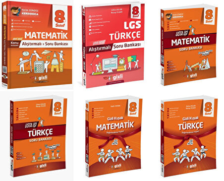 Gizli 2025 8. Sınıf Lgs Matematik + Türkçe Alıştırmalı + Usta İşi Soru + Gizli Kuşak Seti 6 Kitap Güncel Müfredat