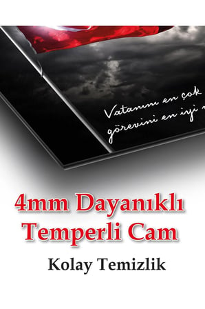 Türk Bayrağı ve Atatürk Cam Tablo Vatanını En Çok Seven Modern Ev Ofis Salon Kurum Hediyelik Tablo | Atatürk Temalı Dekoratif Duvar Tablosu, Salon, ofis ve çalışma alanı dekoru,