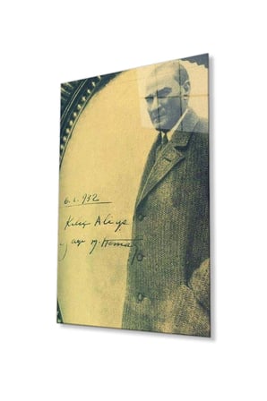 Atatürk Cam Tablo 4mm Dayanıklı Temperli Cam, Atatürk Glass Wall Art