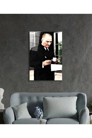 Atatürk Baskılı Cam Tablo 4mm Dayanıklı Temperli Cam