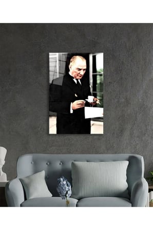Atatürk Baskılı Cam Tablo 4mm Dayanıklı Temperli Cam