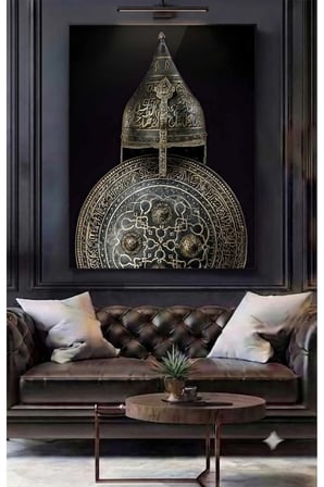 4MM TAMPERLİ UV BASKI KIRILIMAZ CAM TABLO EV OFİS DUVAR DEKOR HEDİYELİK TABLO Fatih Sultan Mehmet Osmanlı Ayasofya Miğfer 1453 Fsm marka