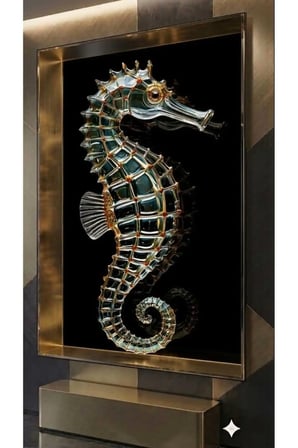ÖZEL TASARIM 4mm Tamperli Uv Baskı Cam Tablo Ev Ofis Duvar Dekor Hediyelik Tablo denizatı Marka Premium Camdan Denizatı yeşil Şeffaf Su DELUXE UHD GERÇEK CAM A BASKI LUXURY ASMA APARATI