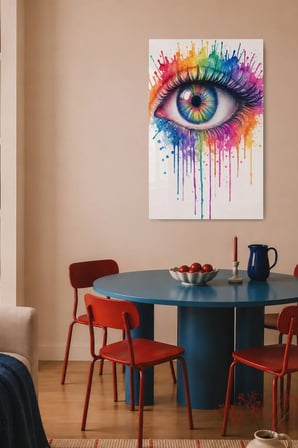 Gökkuşağı İrisli Cam Duvar Tablosu Cam Tablo Salon Ofis Duvar Dekoru