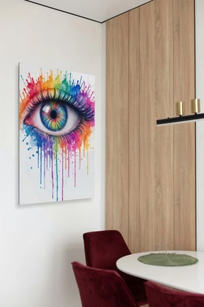 Gökkuşağı İrisli Cam Duvar Tablosu Cam Tablo Salon Ofis Duvar Dekoru