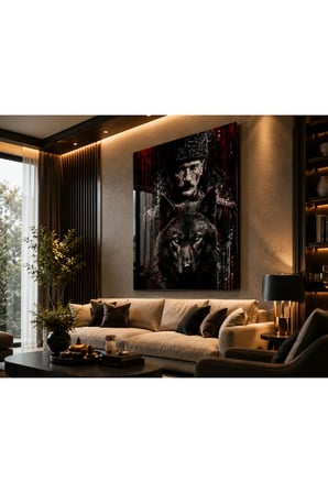 Atatürk ve Bozkurt Temalı 4 Mm Temperli Cam Tablo Salon, Ofis, Oturma Odalarına Uygun