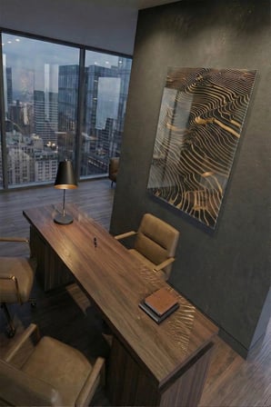 Kırılmaz Cam Tablo 5mm (Kalın) - Ev İşyeri Duvar Dekorasyonu - Soyut MODERN Tasarımlar (DİKEY) - Sanatsal Renkli Geometrik Şık Ofis Salon Koridor Temperli UV Baskılı Hediyelik